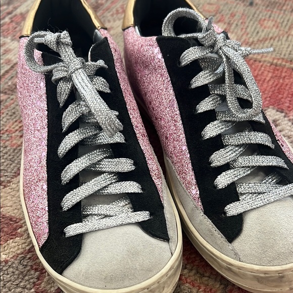 P448 Sparkly Pink Sneaker SZ 8 - Picture 3 of 5